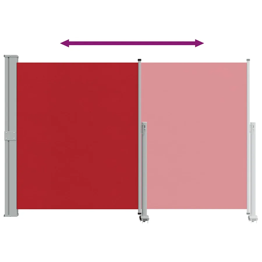 Auvent latéral rétractable de patio 160x300 cm Rouge - 8