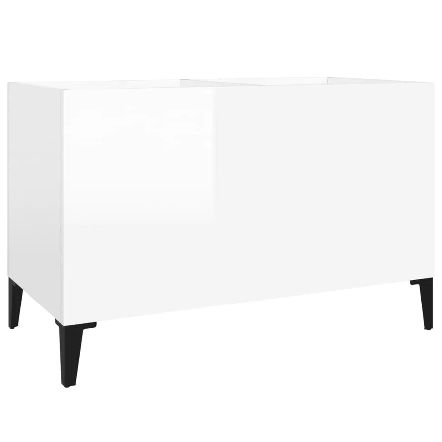 Armoire à disques blanc brillant 74,5x38x48cm bois d'ingénierie - 2