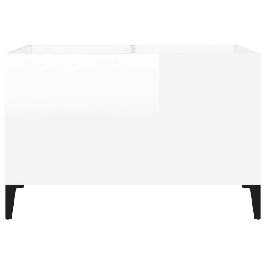 Armoire à disques blanc brillant 74,5x38x48cm bois d'ingénierie - 5