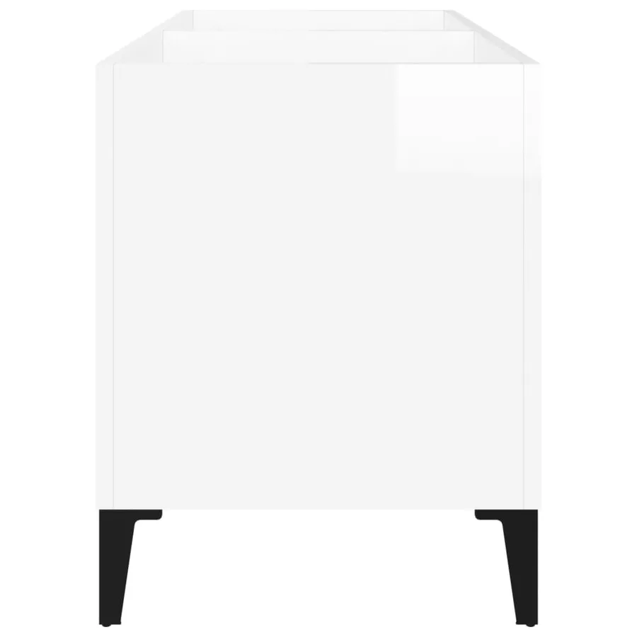 Armoire à disques blanc brillant 74,5x38x48cm bois d'ingénierie - 6