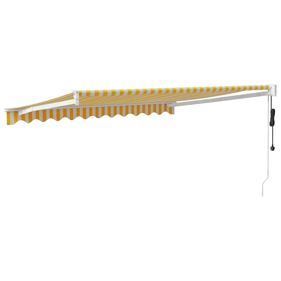 Auvent rétractable automatique jaune et blanc 3x2,5 m - 5