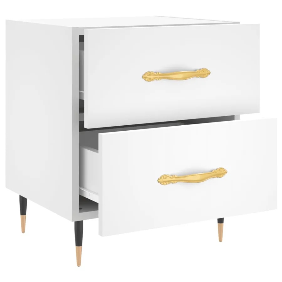 Tables de chevet 2 pcs blanc 40x35x47,5 cm bois d’ingénierie - 8