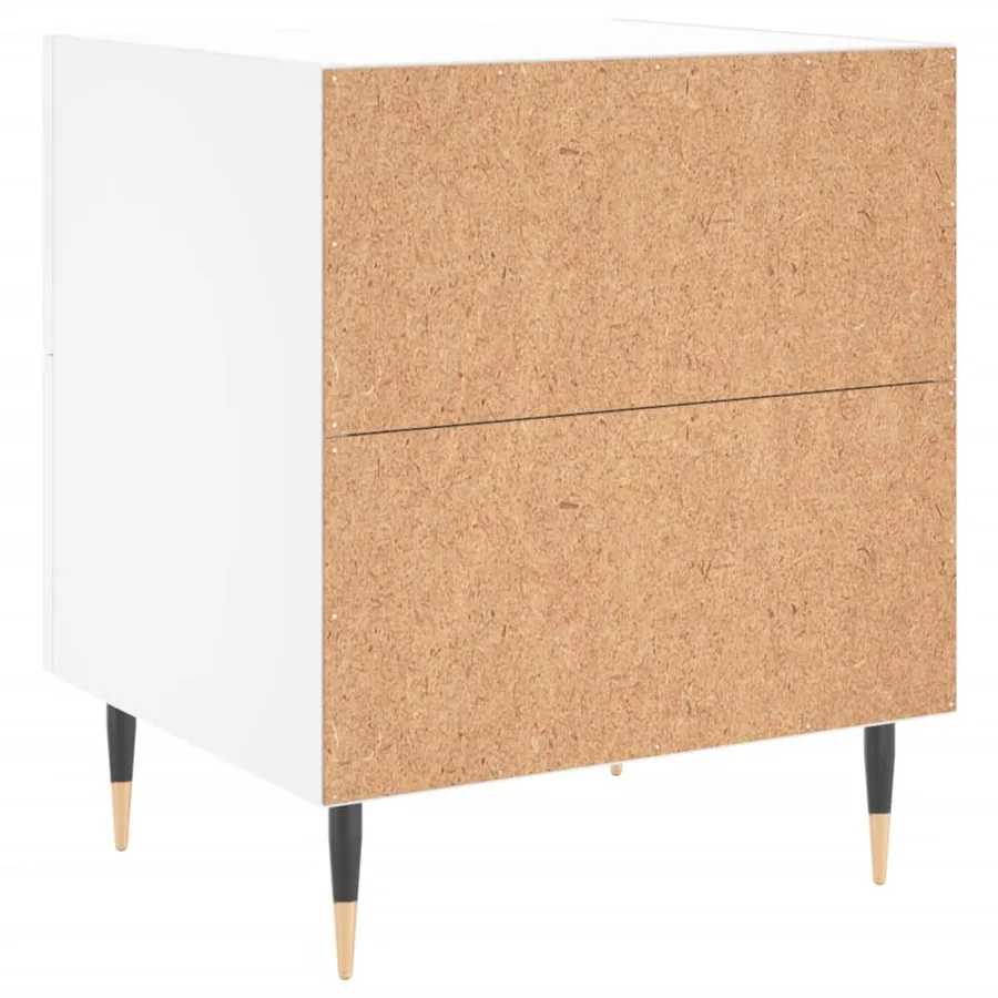 Tables de chevet 2 pcs blanc 40x35x47,5 cm bois d’ingénierie - 9
