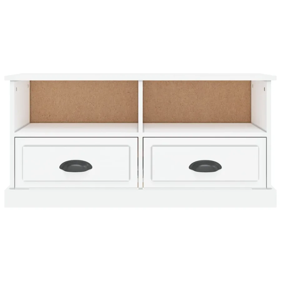 Meuble TV blanc brillant 93x35,5x45 cm bois d'ingénierie - 6