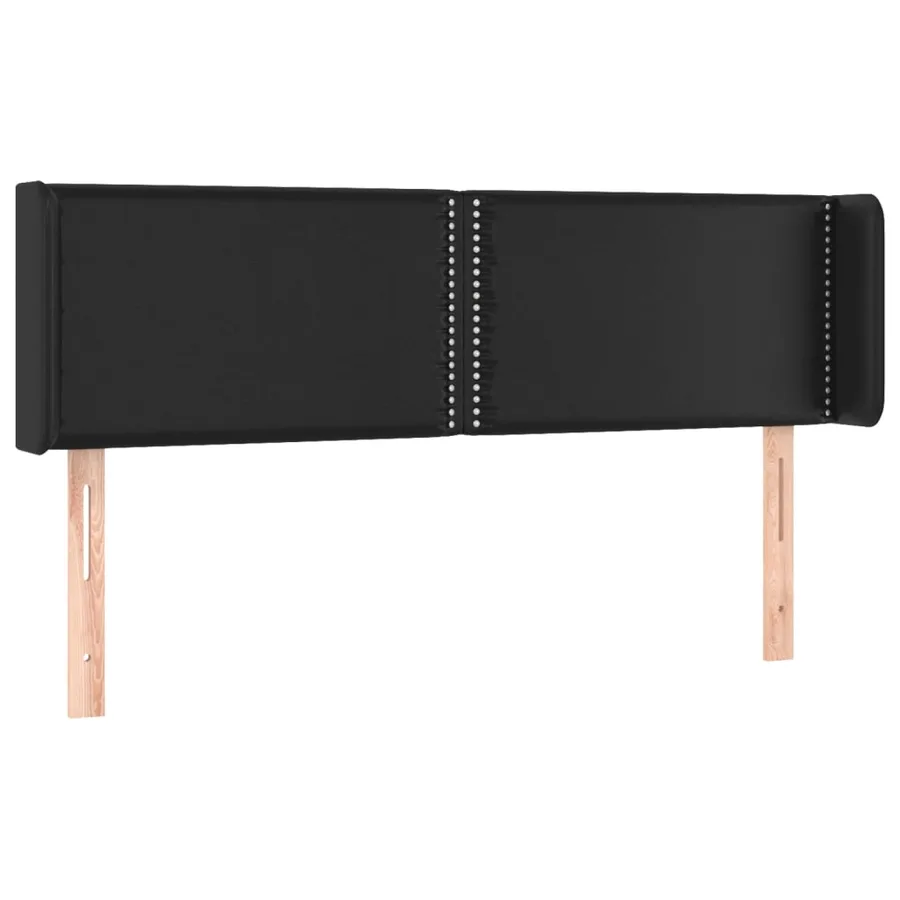 Tête de lit avec oreilles Noir 147x16x78/88 cm Similicuir - 2