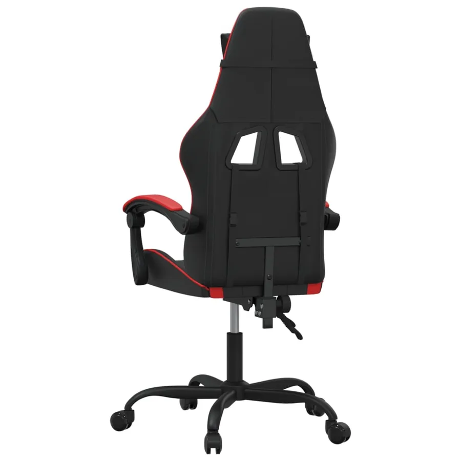 Chaise de jeu pivotante Noir et rouge Similicuir - 5