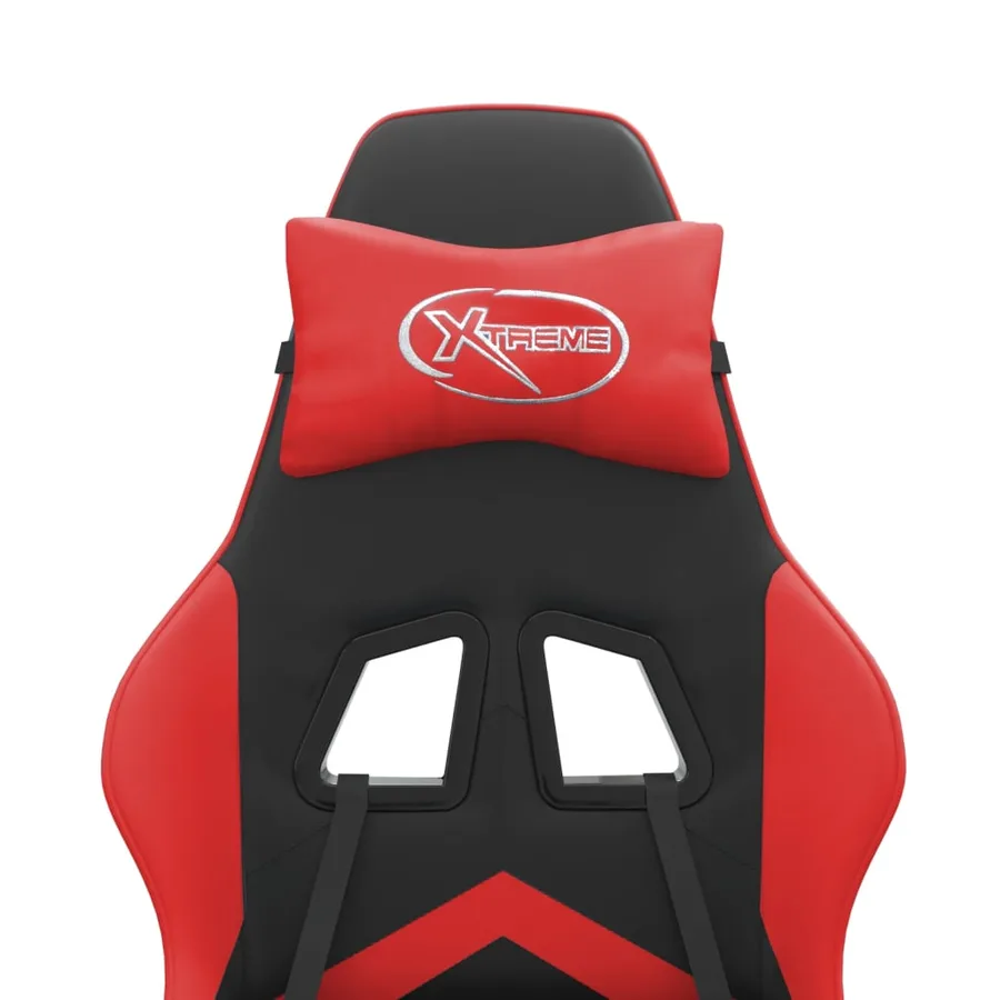 Chaise de jeu pivotante Noir et rouge Similicuir - 8