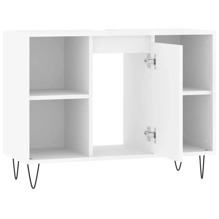 Armoire de salle de bain blanc 80x33x60 cm bois d'ingénierie - 6