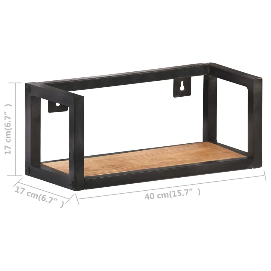 Étagères murales 2 pcs 40 cm Bois d'acacia massif - 7