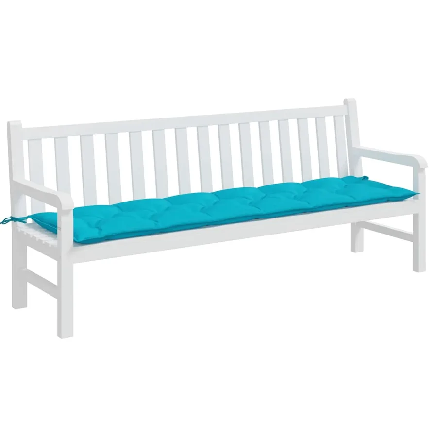 Coussin de banc de jardin turquoise 200x50x7 cm tissu - 3