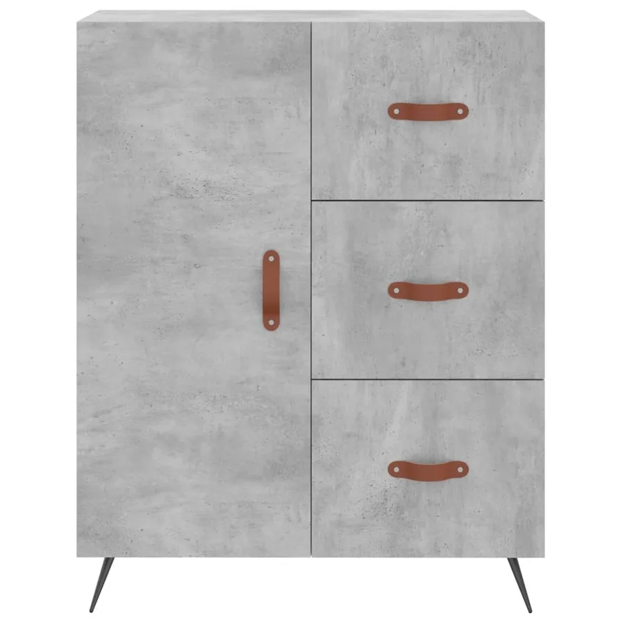 Buffet gris béton 69,5x34x90 cm bois d'ingénierie - 5
