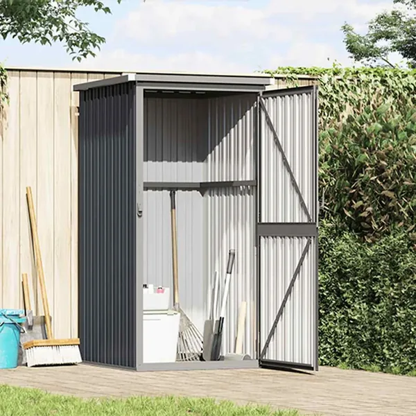 Abri à outils de jardin anthracite 88x89x161 cm acier galvanisé