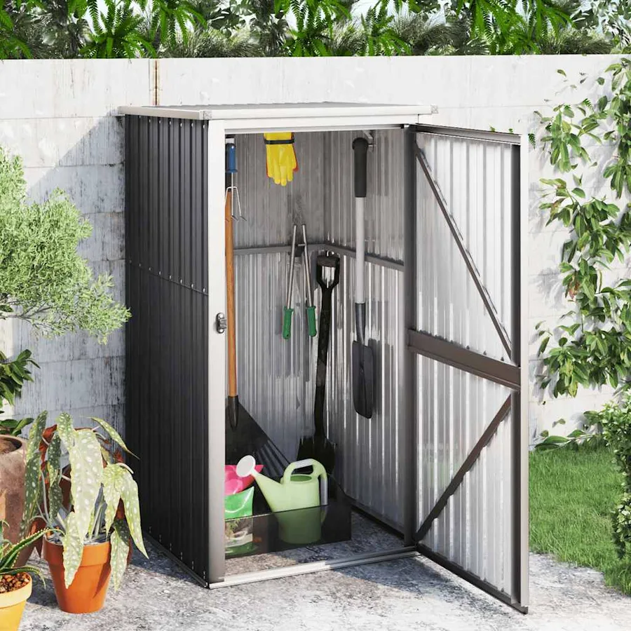Abri à outils de jardin anthracite 88x89x161 cm acier galvanisé - 3