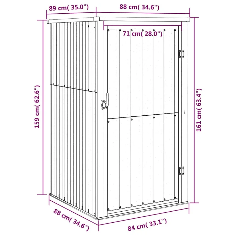 Abri à outils de jardin anthracite 88x89x161 cm acier galvanisé - 9