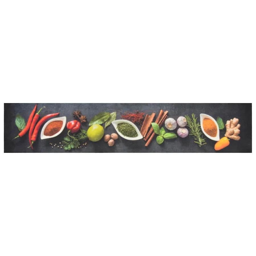 Tapis de cuisine lavable impression d'épices 60x300 cm velours - 2