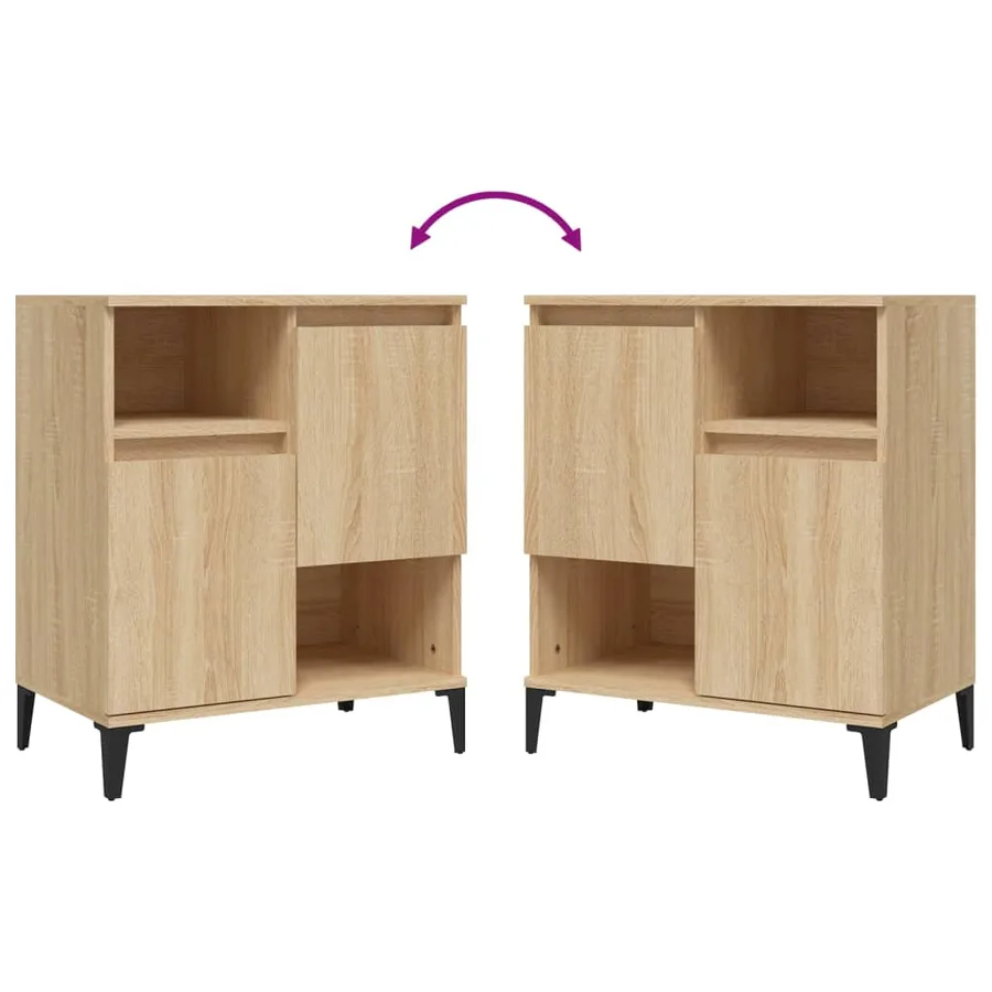 Buffets 2 pcs chêne sonoma 60x35x70 cm bois d'ingénierie - 7