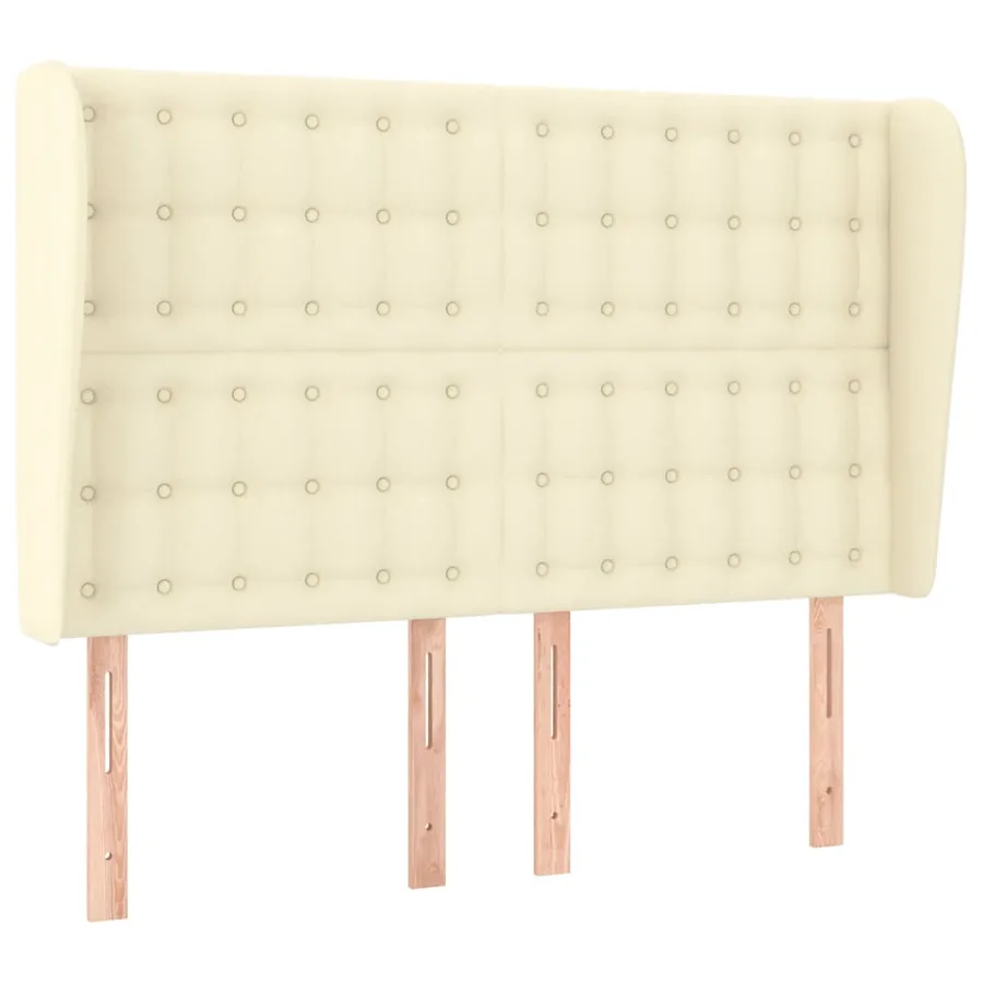 Tête de lit avec oreilles Crème 147x23x118/128 cm Similicuir - 2