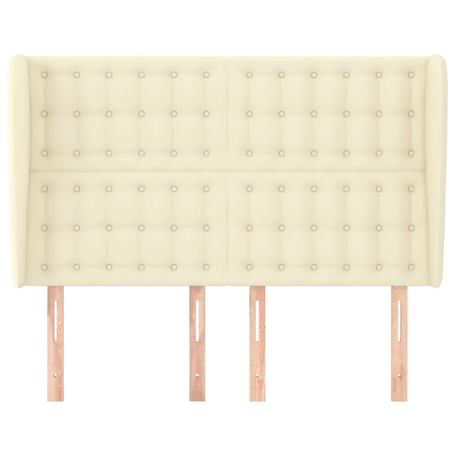 Tête de lit avec oreilles Crème 147x23x118/128 cm Similicuir - 3