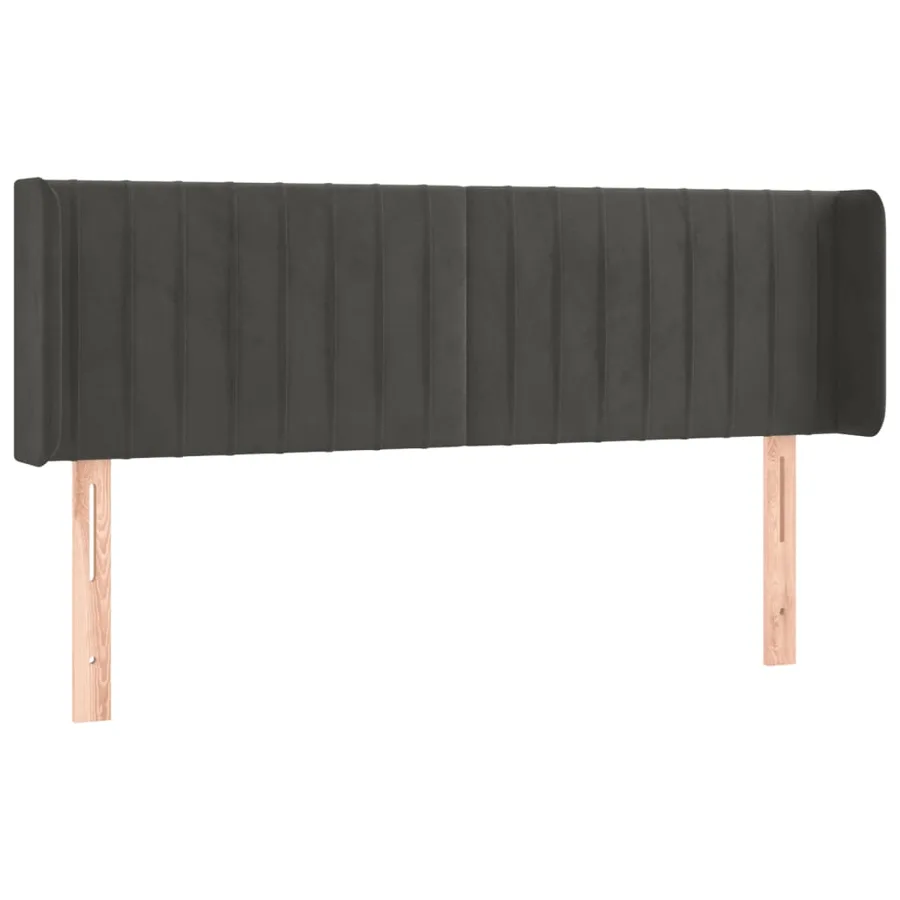 Tête de lit à LED Gris foncé 147x16x78/88 cm Velours - 3