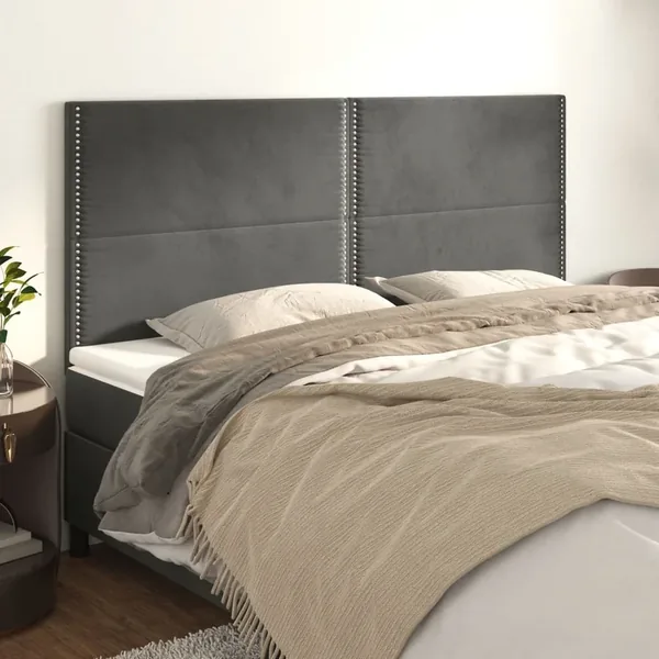 Tête de lit Gris foncé 180 x 5 x 118/128 cm Velours