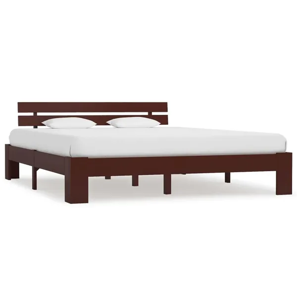Cadre de lit sans matelas marron foncé 180x200 cm pin massif
