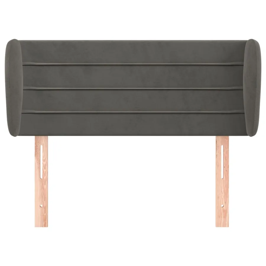 Tête de lit avec oreilles Gris foncé 103x23x78/88 cm Velours - 3