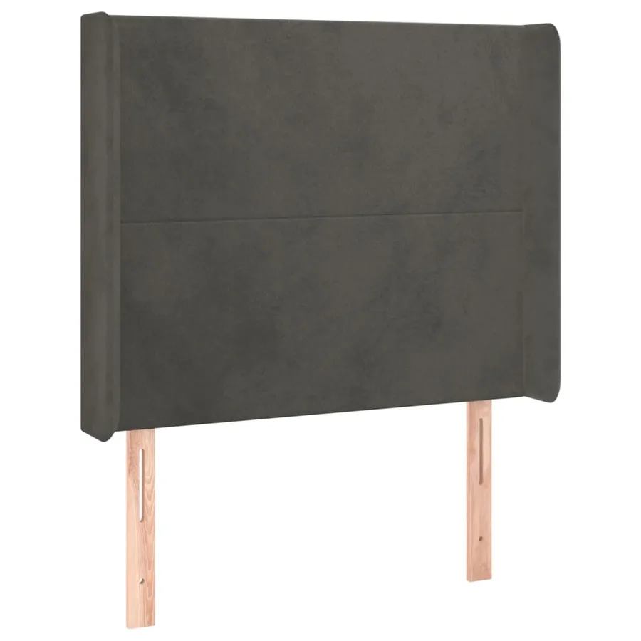 Tête de lit à LED Gris foncé 93x16x118/128 cm Velours - 3