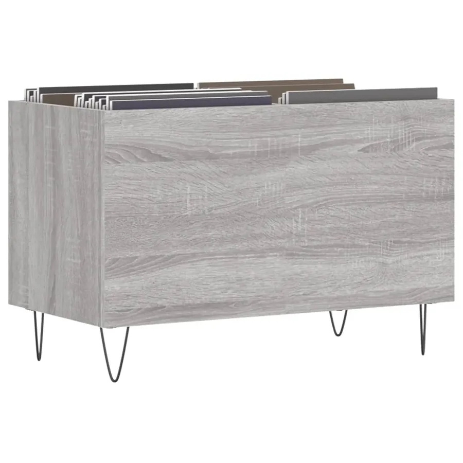 Armoire à disques sonoma gris 74,5x38x48 cm bois d'ingénierie - 3