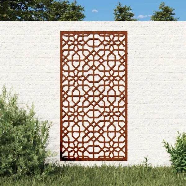 Décoration murale jardin 105x55cm acier corten design mauresque