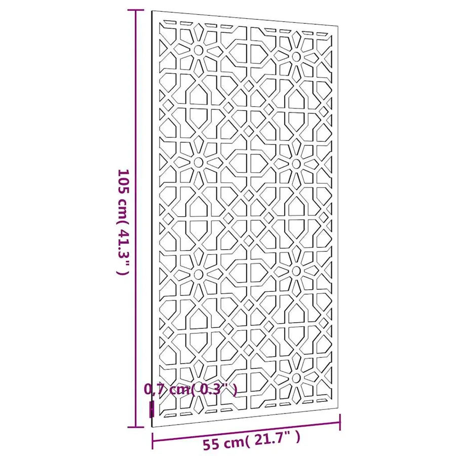 Décoration murale jardin 105x55cm acier corten design mauresque - 9