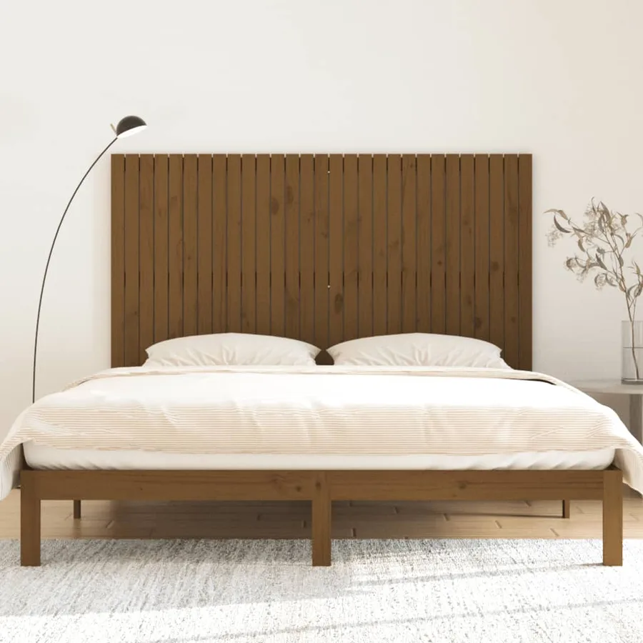 Tête de lit murale Marron miel 185x3x110 cm Bois massif de pin - 3