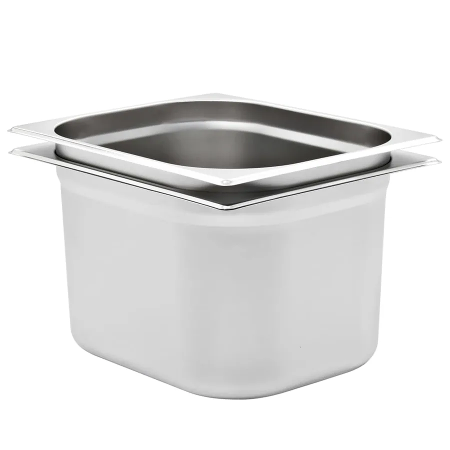 Récipients Gastronorm 2 pcs GN 1/2 200 mm Acier inoxydable