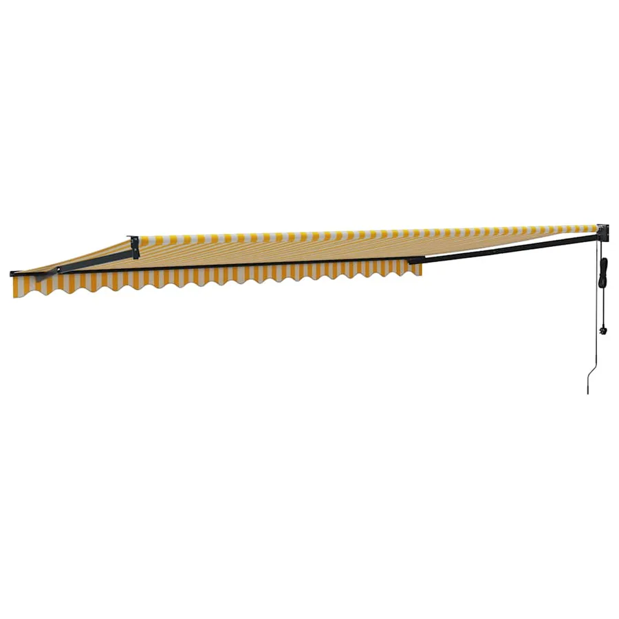 Auvent rétractable automatique jaune et blanc 5x3 m - 5