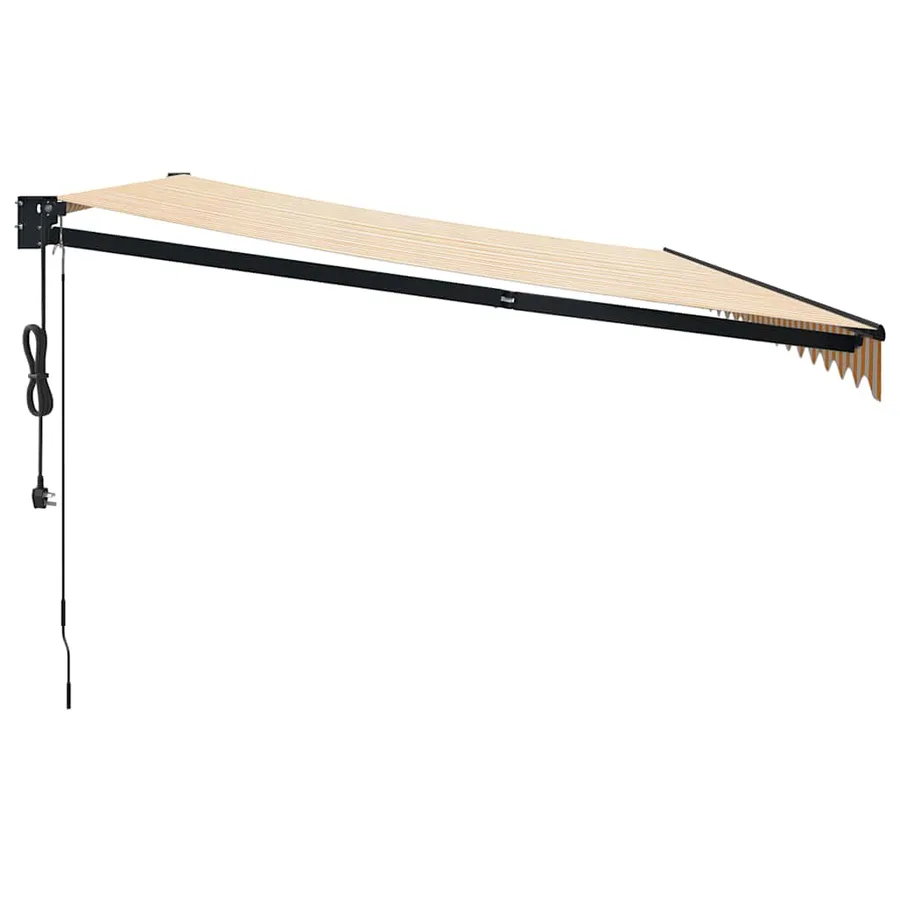 Auvent rétractable automatique jaune et blanc 5x3 m - 6