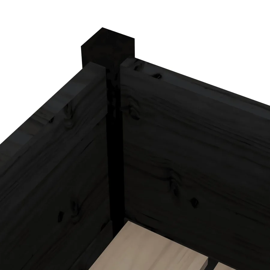 Jardinières d'extérieur 2 pcs Noir 31x31x70 cm Bois de pin - 6