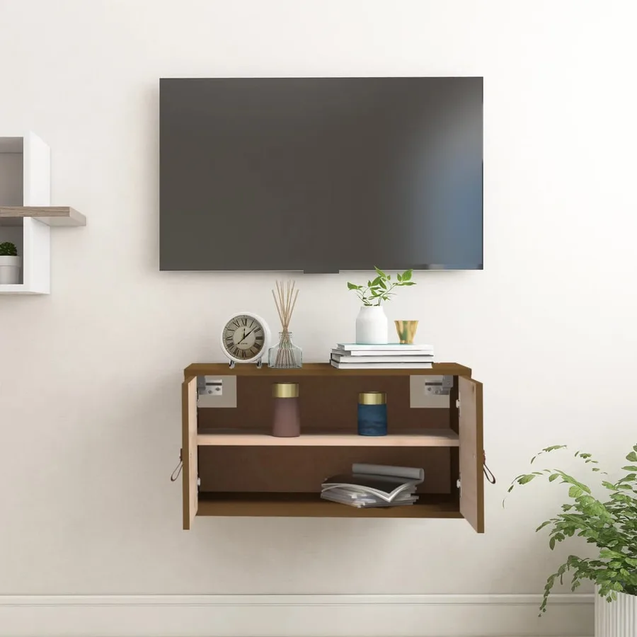 Armoire murale Marron miel 60x30x30 cm Bois de pin massif - 3