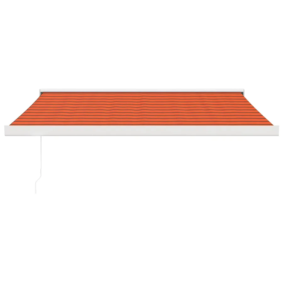 Auvent rétractable orange et marron 3,5x2,5m tissu et aluminium - 3