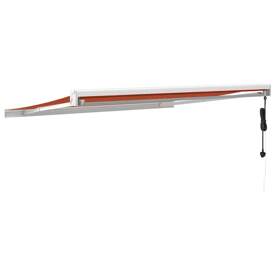 Auvent rétractable orange et marron 3,5x2,5m tissu et aluminium - 4