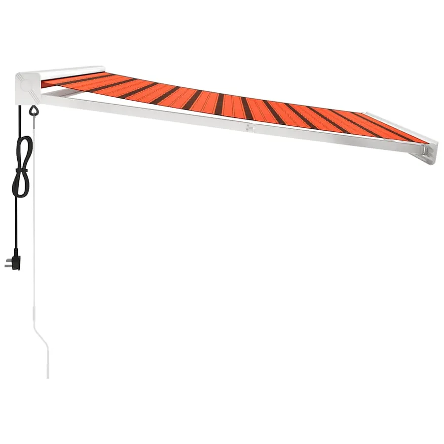 Auvent rétractable orange et marron 3,5x2,5m tissu et aluminium - 5