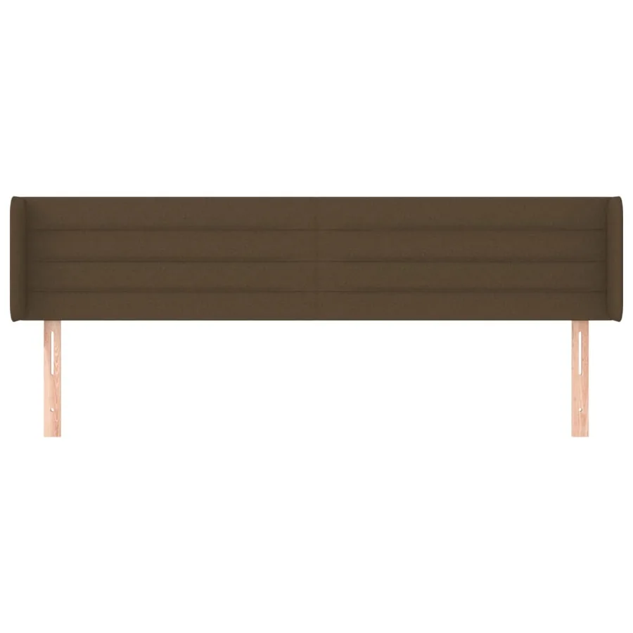 Tête de lit avec oreilles Marron Foncé 203x16x78/88 cm Tissu - 3