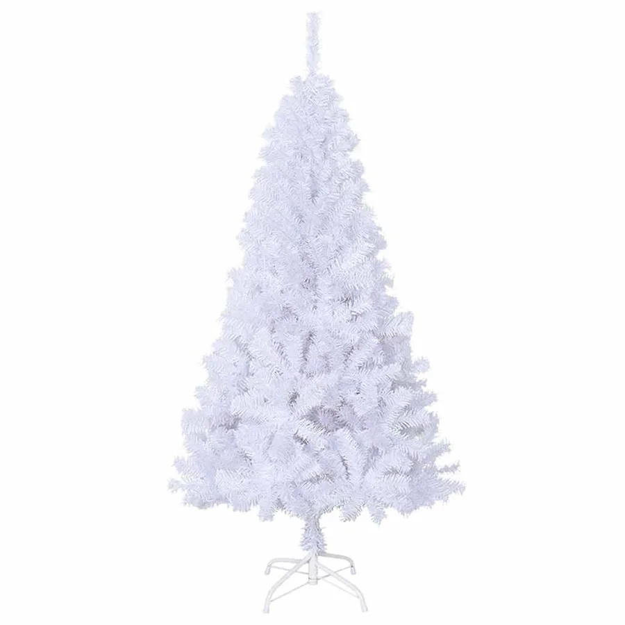Arbre de Noël artificiel avec branches épaisses blanc 120cm PVC - 3