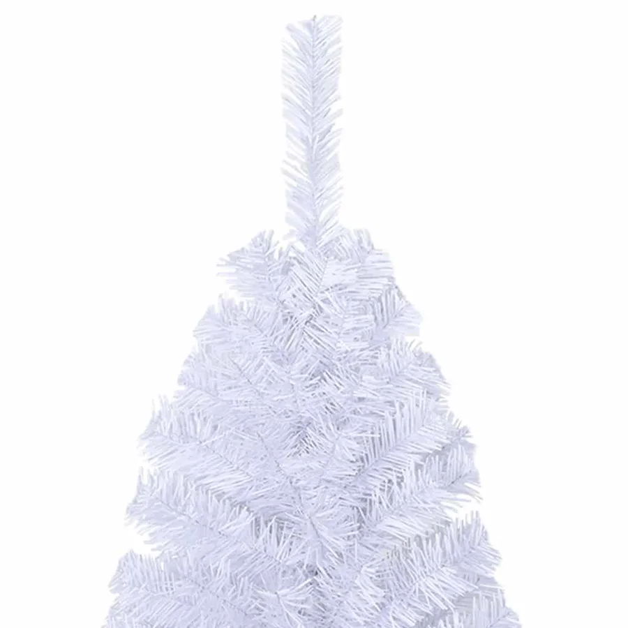 Arbre de Noël artificiel avec branches épaisses blanc 120cm PVC - 4