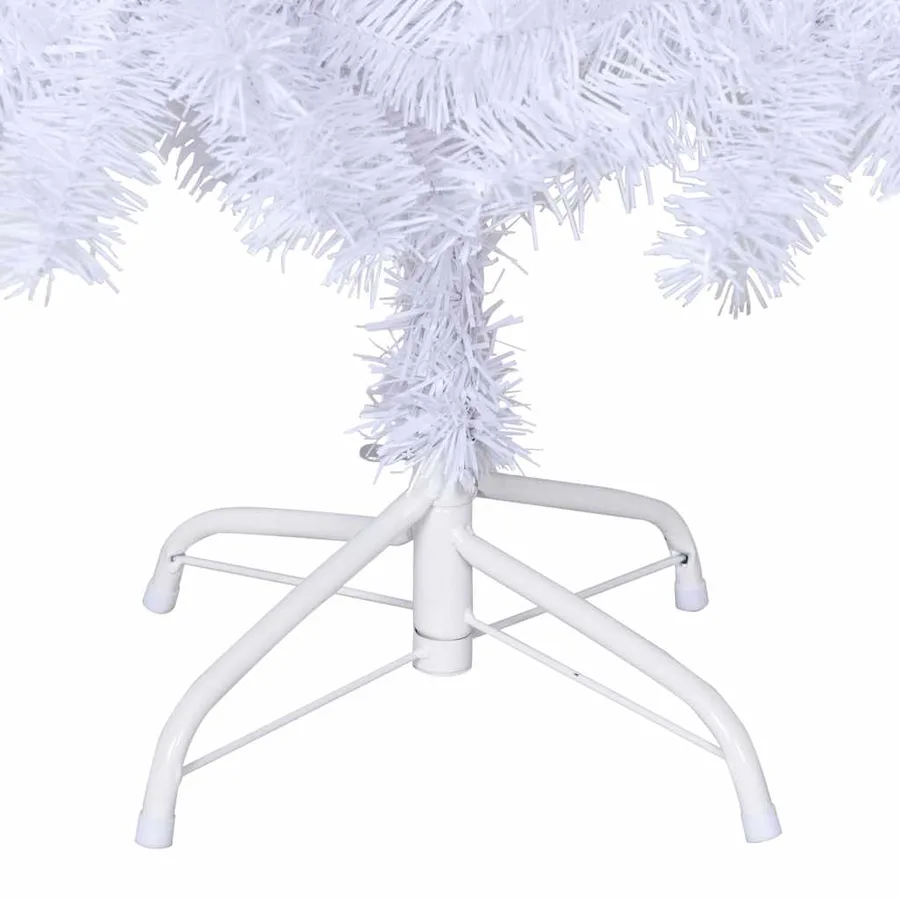 Arbre de Noël artificiel avec branches épaisses blanc 120cm PVC - 6