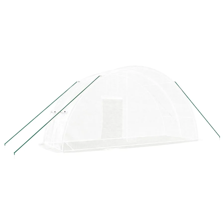 Serre avec cadre en acier blanc 12 m² 6x2x2,85 m - 6