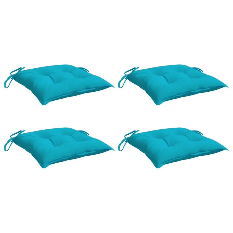 Coussins de chaise lot de 4 turquoise 50x50x7 cm tissu oxford - 3