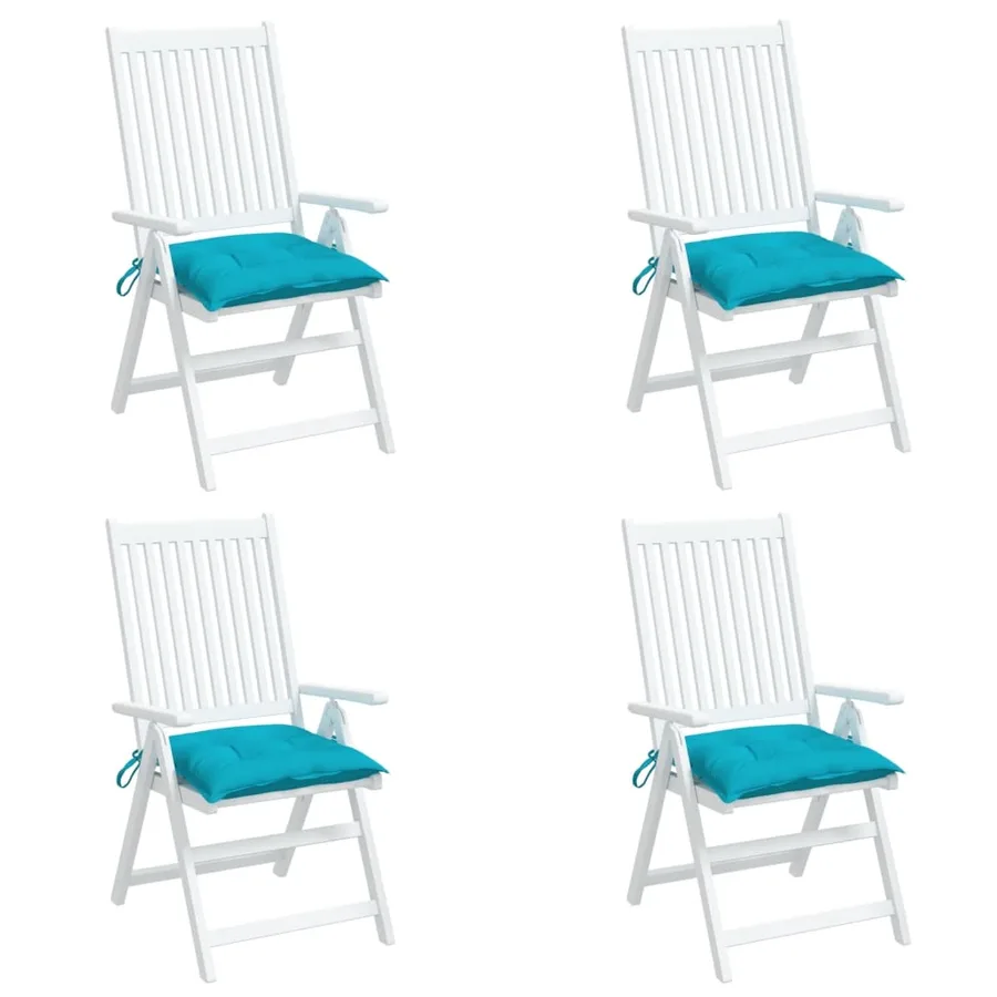 Coussins de chaise lot de 4 turquoise 50x50x7 cm tissu oxford - 4