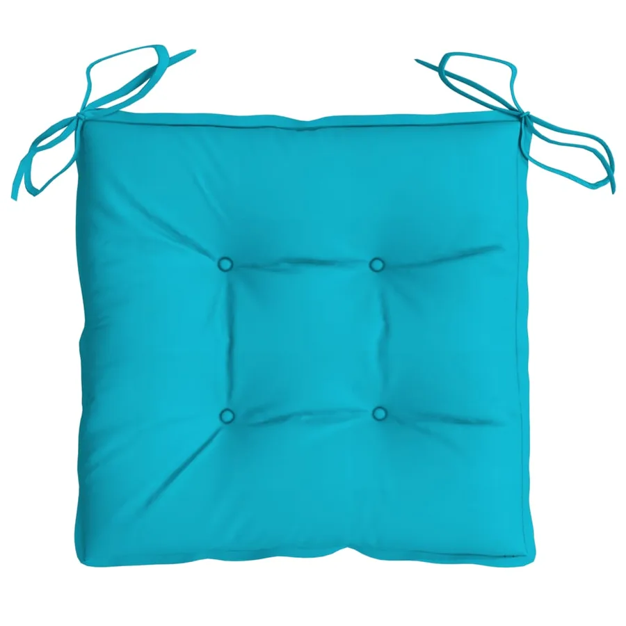 Coussins de chaise lot de 4 turquoise 50x50x7 cm tissu oxford - 6
