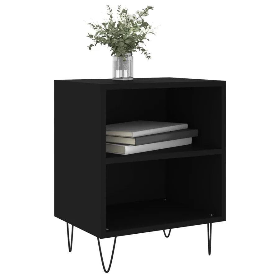 Tables de chevet 2 pcs noir 40x30x50 cm bois d'ingénierie - 3