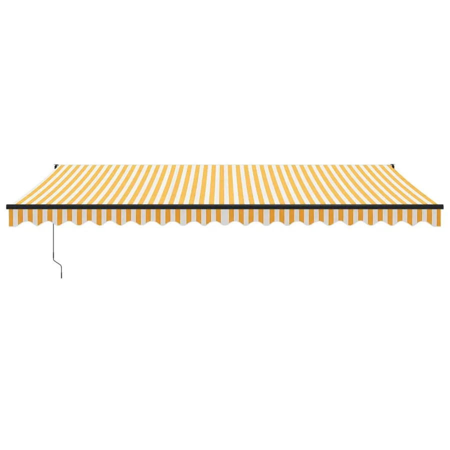 Auvent rétractable jaune et blanc 5x3 m tissu et aluminium - 3