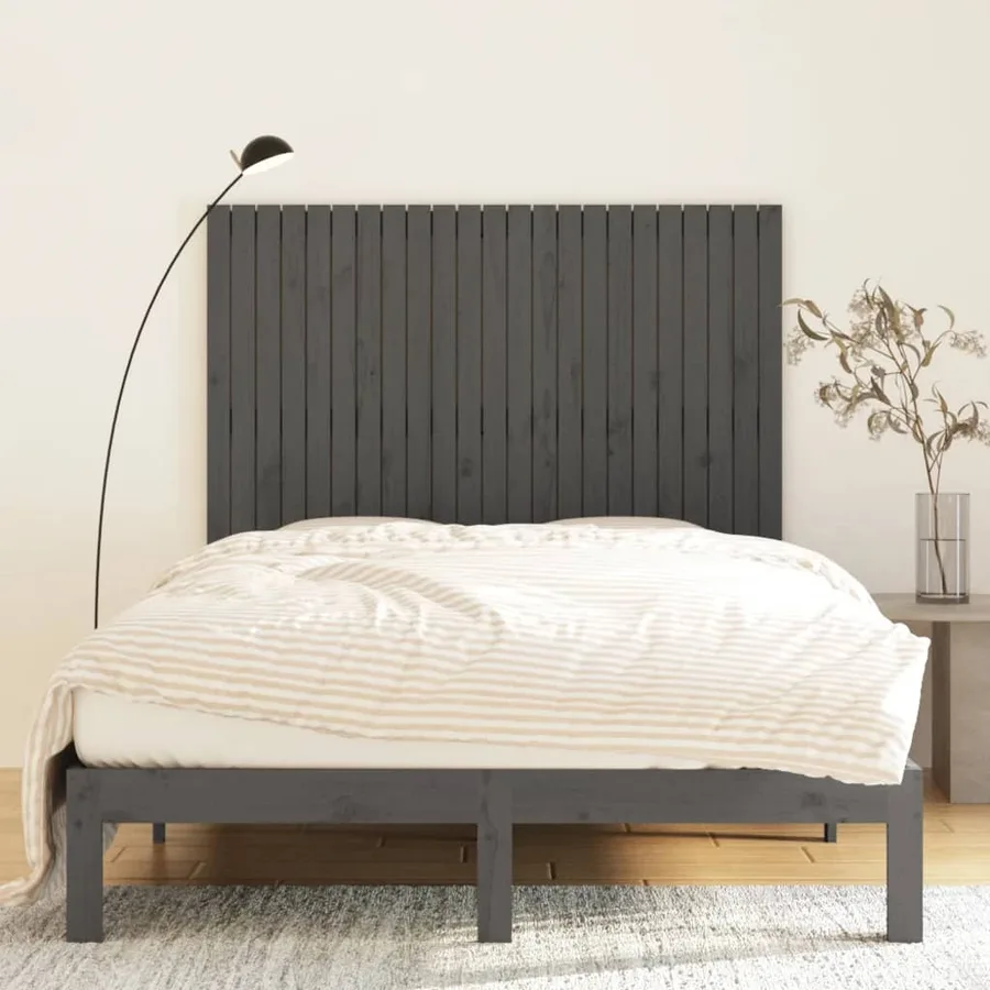 Tête de lit murale Gris 146,5x3x110 cm Bois massif de pin - 3